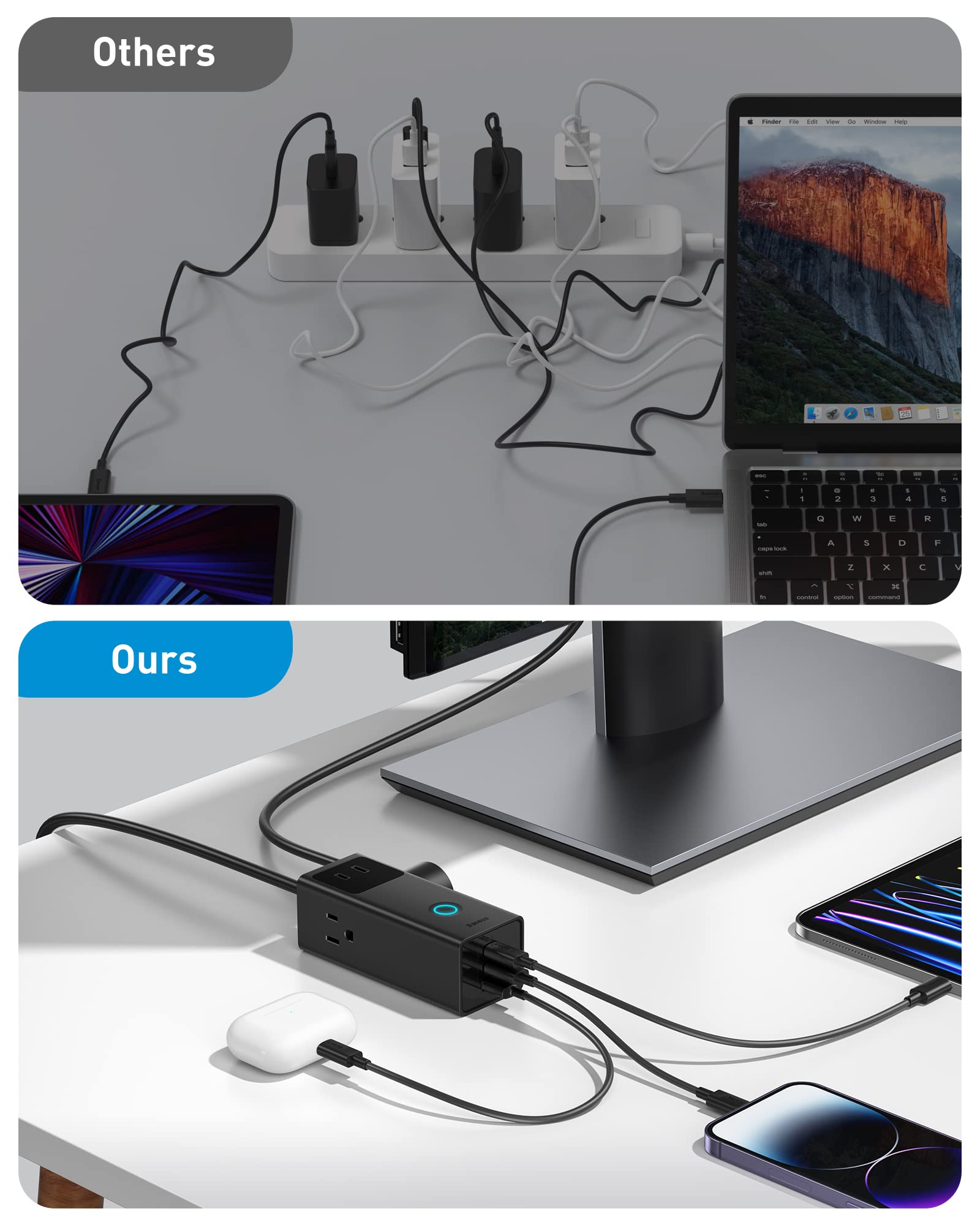 Foto 5 pulgar | Protector Contra Sobretensiones Powerstrip Baseus Pd40w Con 3 Tomas De Corriente Alterna - Venta Internacional.