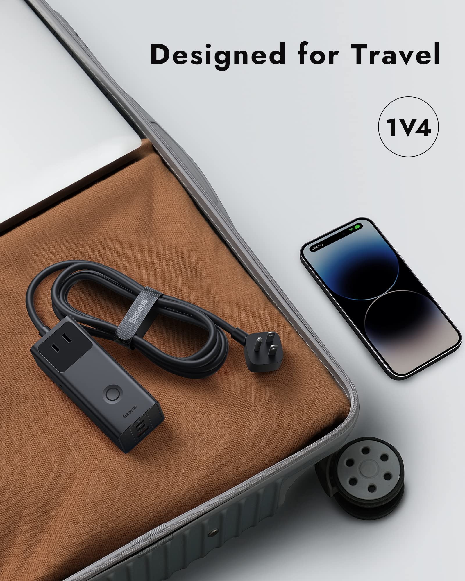 Foto 7 | Protector Contra Sobretensiones Powerstrip Baseus Pd40w Con 3 Tomas De Corriente Alterna - Venta Internacional.