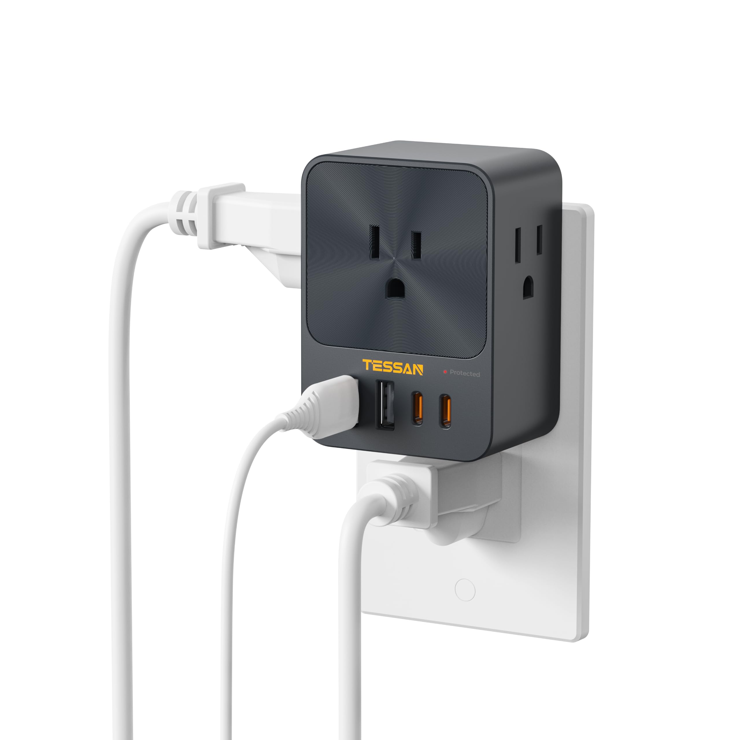 Foto 2 pulgar | Cargador De Pared Usb C Tessan De 30 W Con Extensor De 3 Salidas, 4 Usb - Venta Internacional.