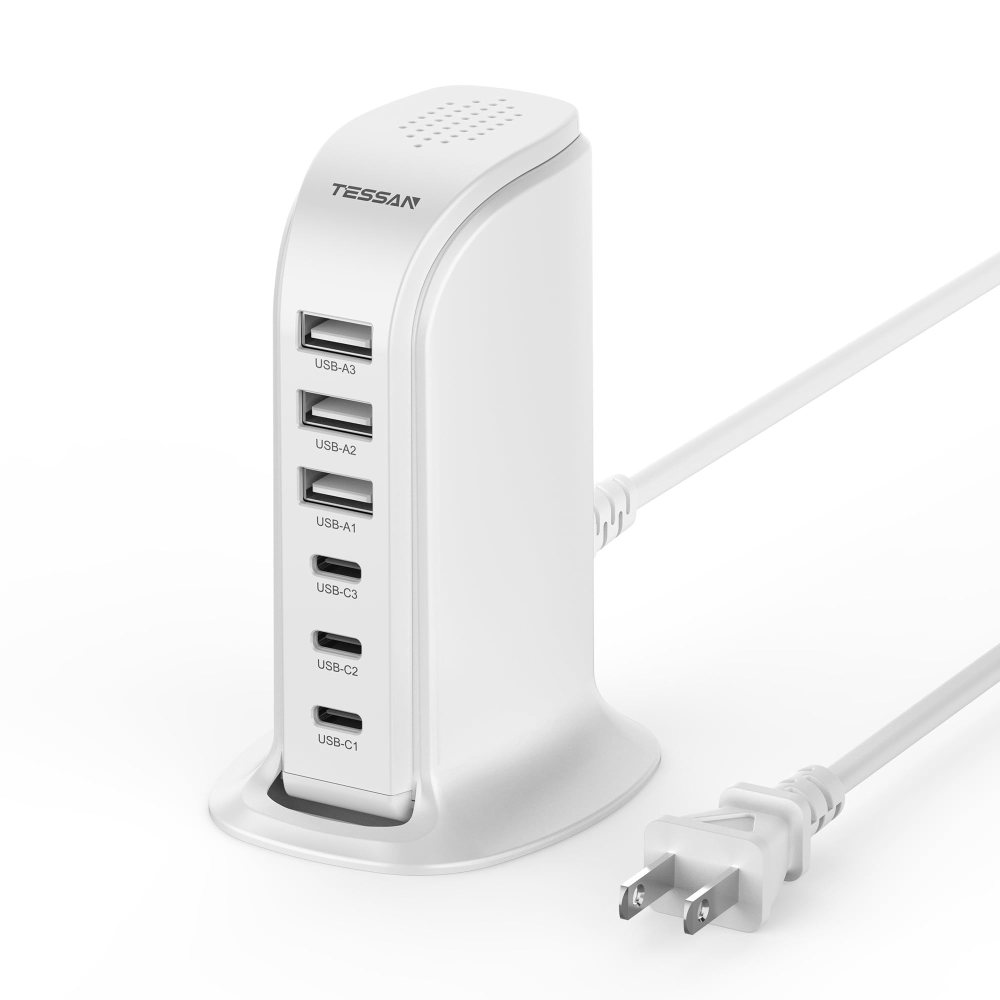 Foto 2 pulgar | Estación De Carga Usb Tessan 65w Para Múltiples Dispositivos - Venta Internacional.