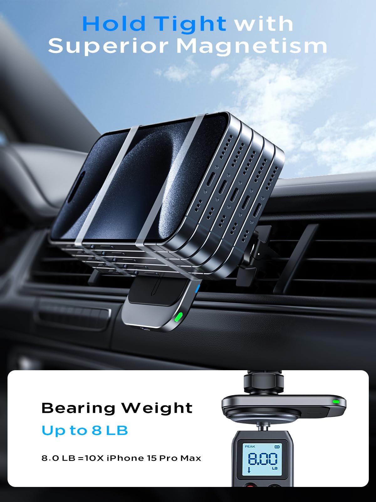 Foto 3 | Cargador De Coche Hinyx Para Iphone Inalámbrico Magsafe De 15 W - Venta Internacional.