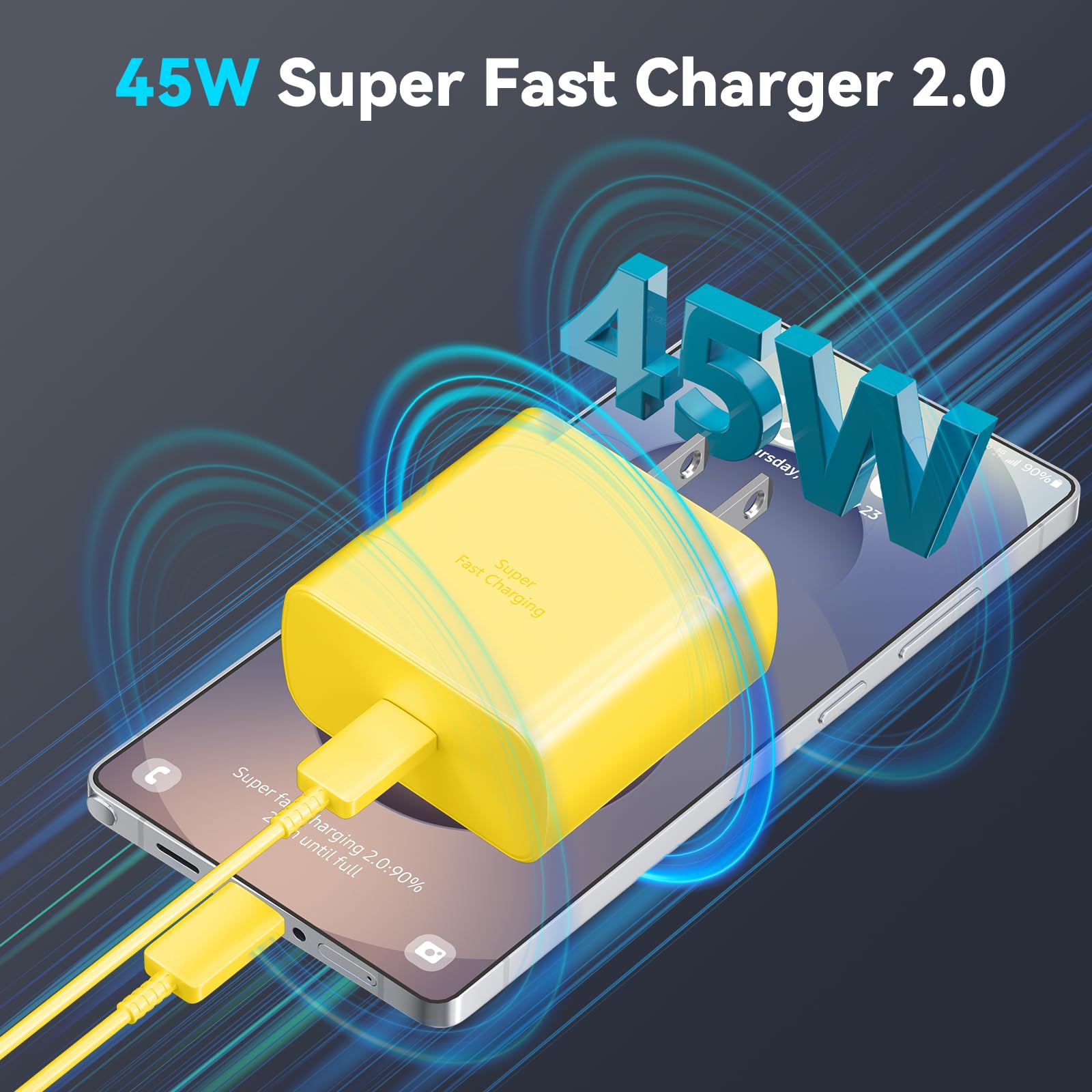 Foto 3 pulgar | Cargador Samsung Super Fast Tipo C De 45 W Con Cable De 2 M Para Android - Venta Internacional.