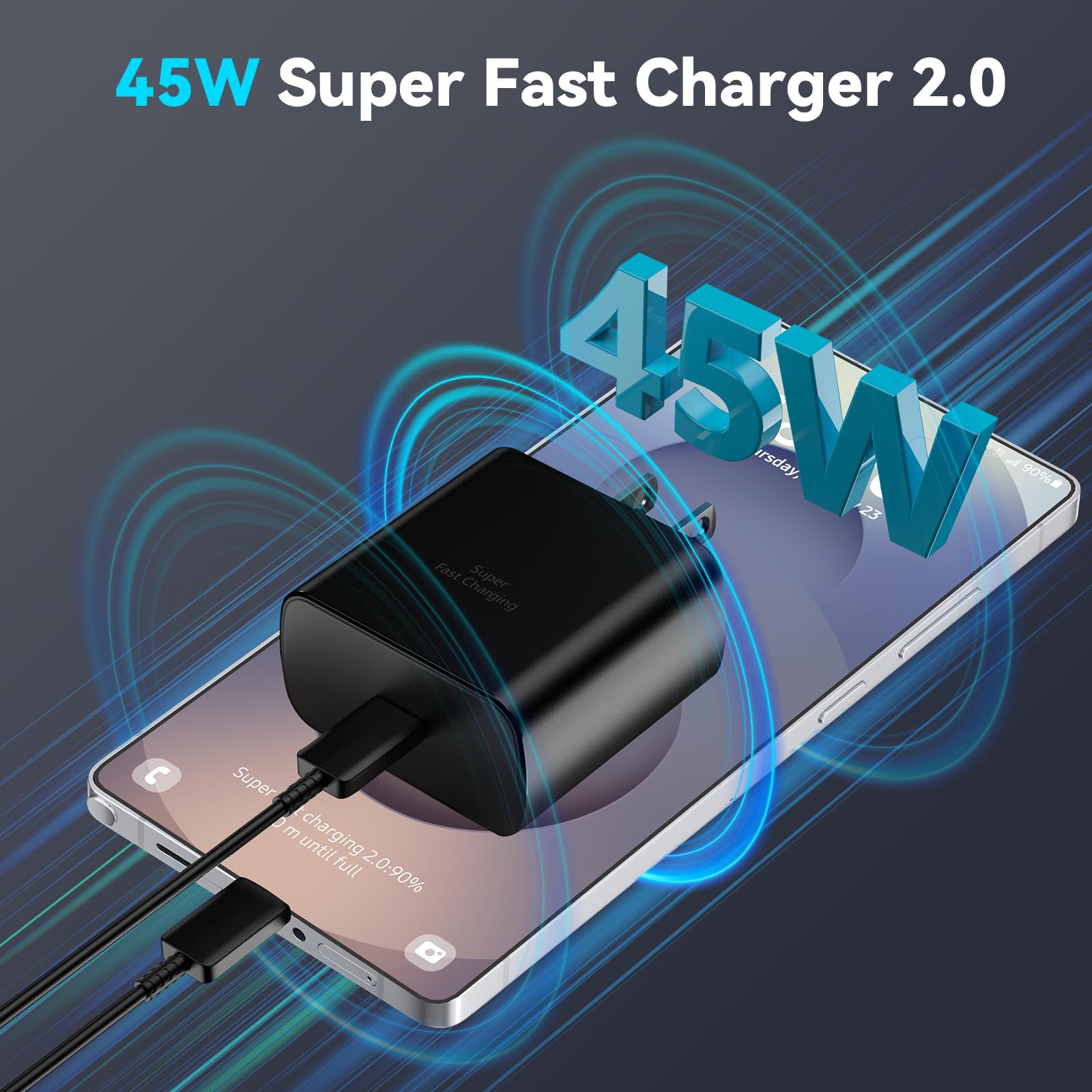 Foto 3 pulgar | Charger Ubearkk Cargador Superrápido Usb Tipo C De 45 W Para Samsung - Venta Internacional.