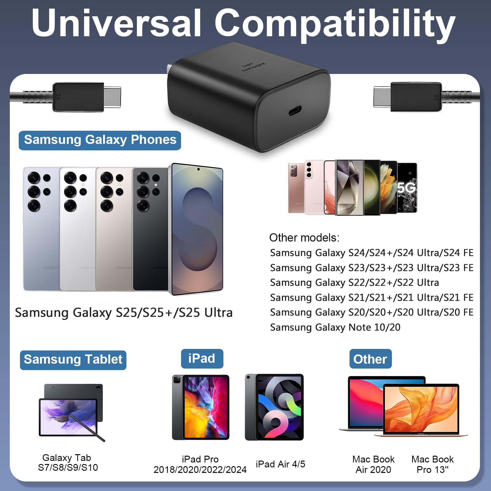 Foto 6 pulgar | Charger Ubearkk Cargador Superrápido Usb Tipo C De 45 W Para Samsung - Venta Internacional.
