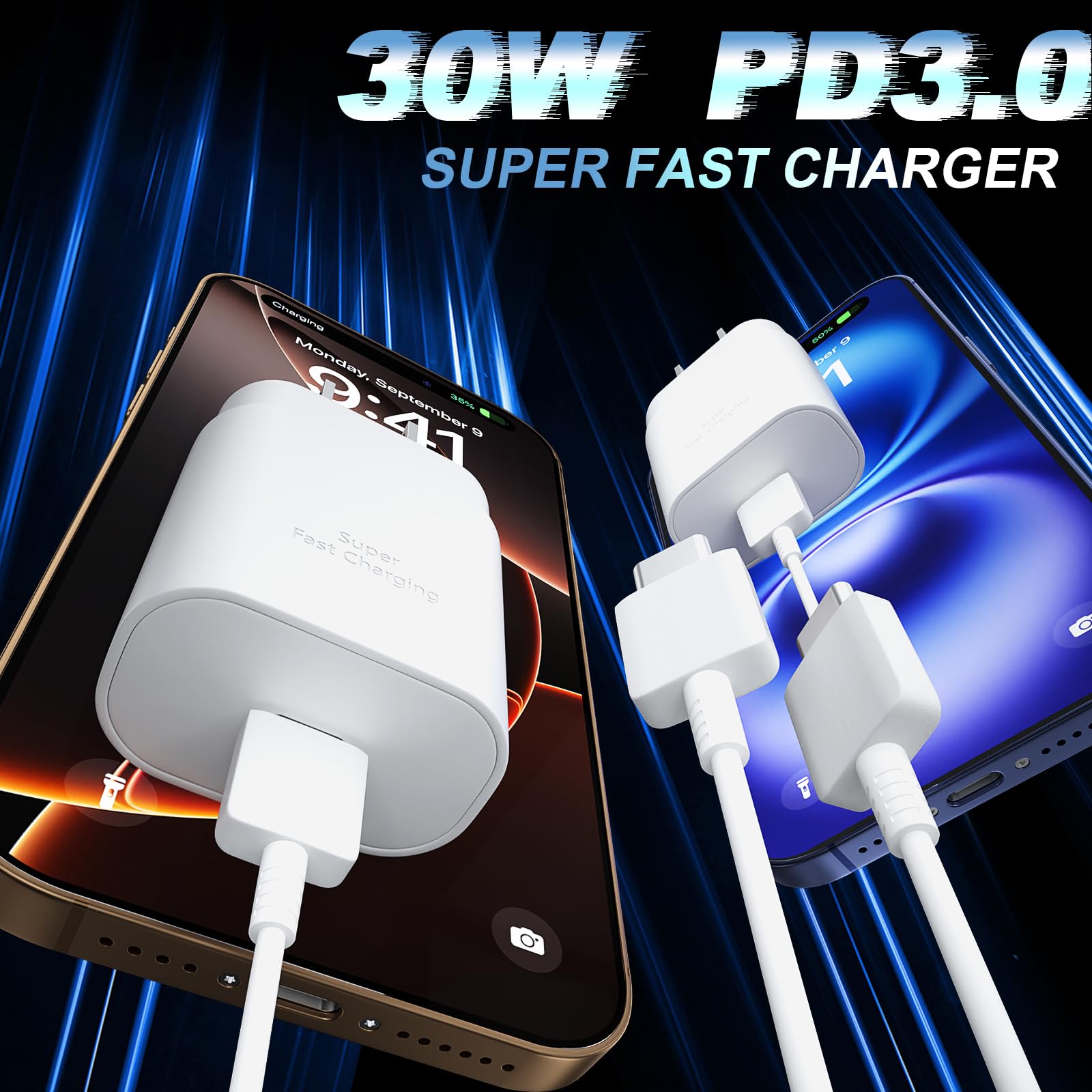 Foto 5 pulgar | Adaptador De Corriente Usb-c Charger + Cable De 30 W Para Iphone 16 Pro Max - Venta Internacional.