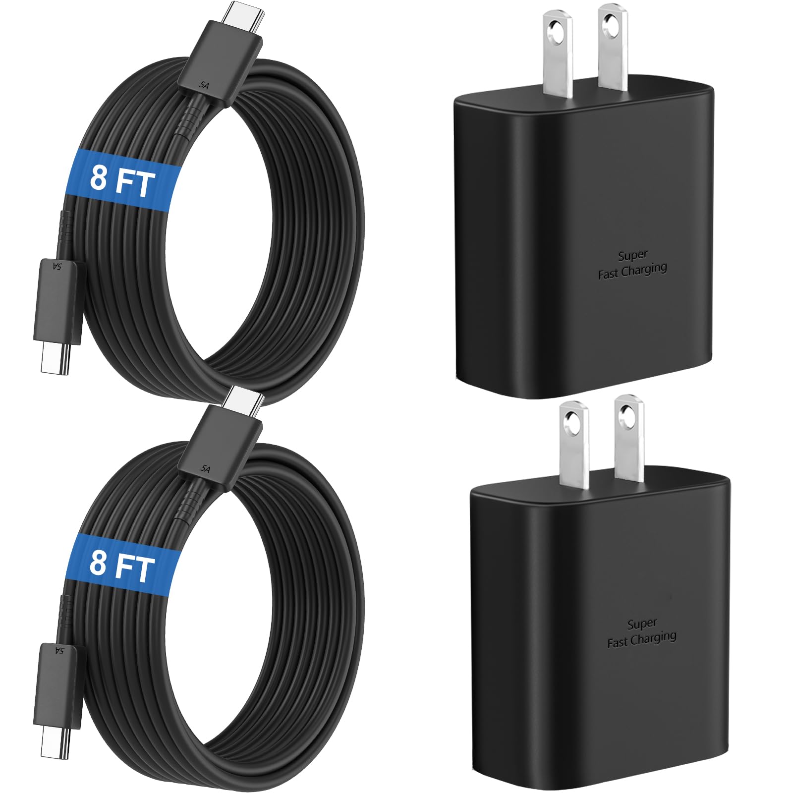 Foto 2 pulgar | Cargador Samsung Super Fast Usb C Tipo C De 45 W Con Cable De 8 Pies Negro - Venta Internacional.
