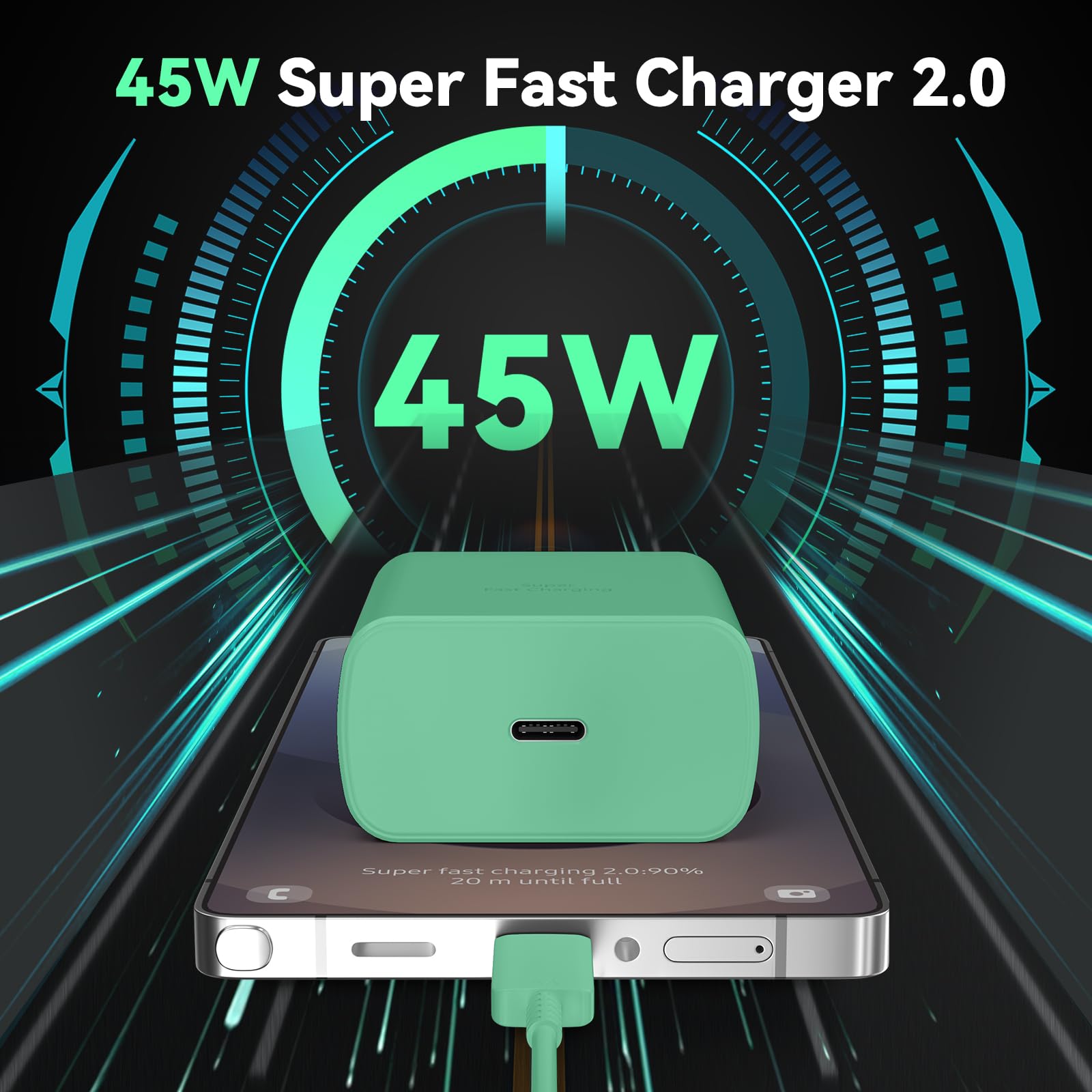 Foto 6 | Cargador Samsung Super Fast Tipo C De 45 W Con Cable De 2 M Para Android - Venta Internacional.