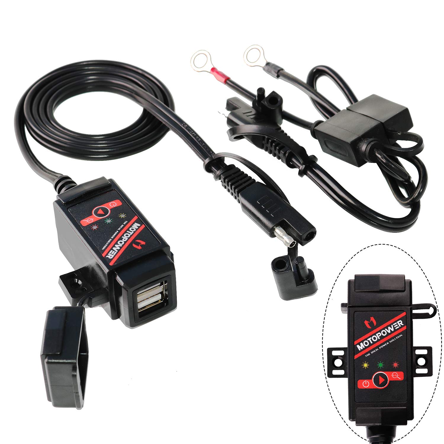 Foto 2 pulgar | Adaptador De Doble Puerto Usb Para Motocicleta Motopower Mp0608 3.1a - Venta Internacional.