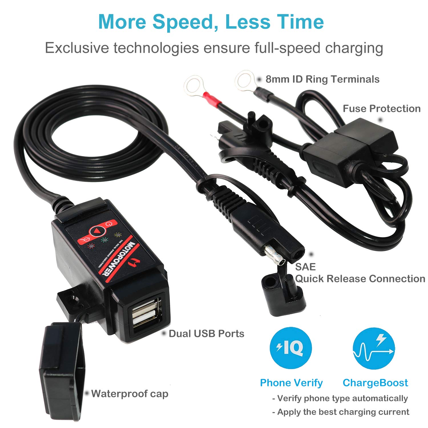 Foto 4 | Adaptador De Doble Puerto Usb Para Motocicleta Motopower Mp0608 3.1a - Venta Internacional.