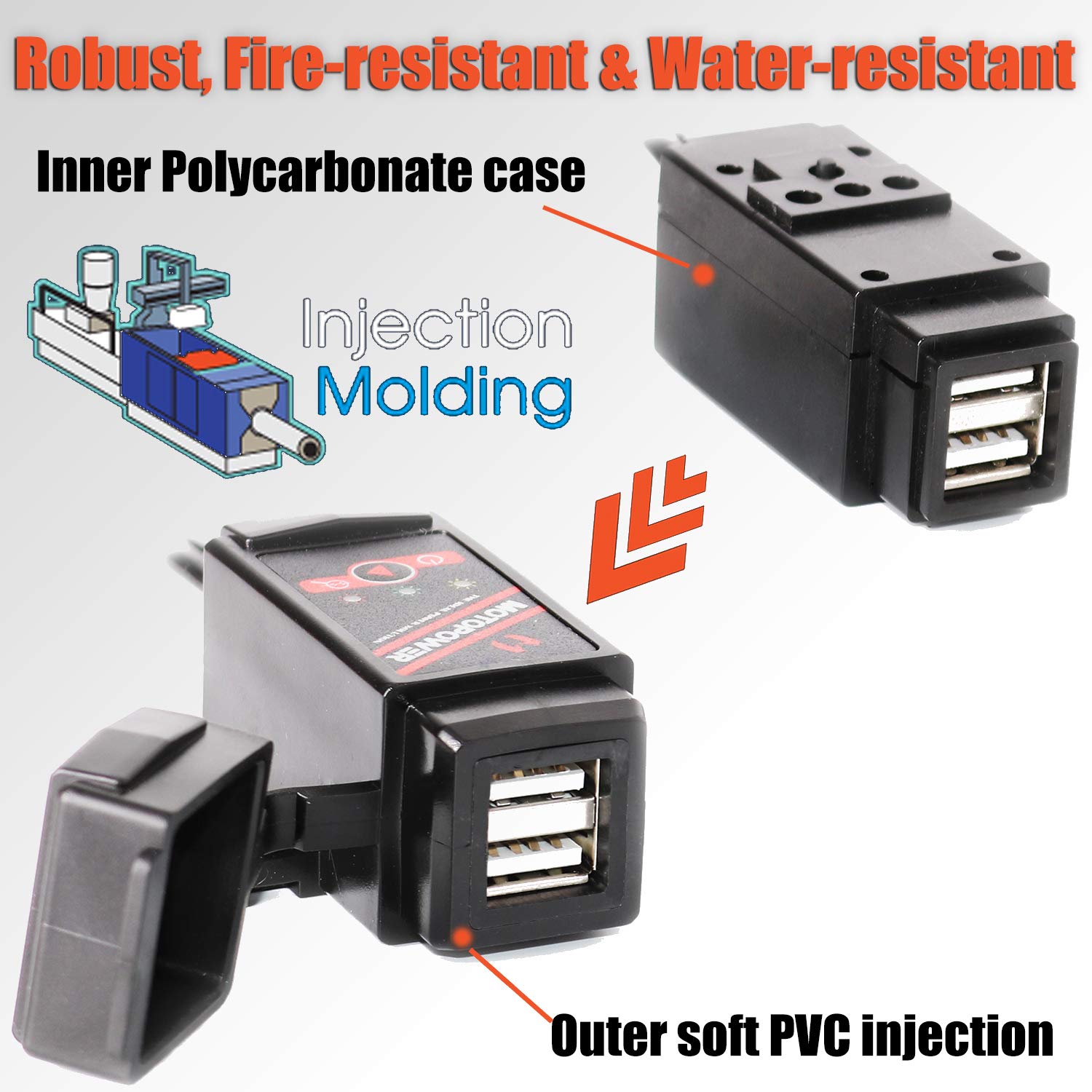 Foto 6 | Adaptador De Doble Puerto Usb Para Motocicleta Motopower Mp0608 3.1a - Venta Internacional.