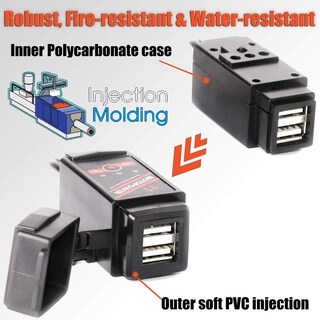 Foto 6 | Adaptador De Doble Puerto Usb Para Motocicleta Motopower Mp0608 3.1a - Venta Internacional.