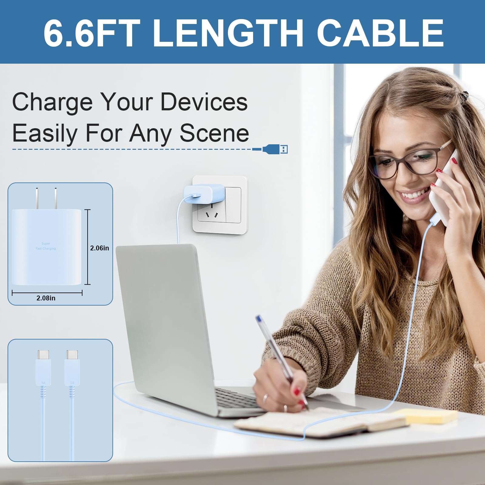 Foto 7 pulgar | Cargador Samsung Super Fast Type-c De 45 W Con Cable De 2 M Para Galaxy - Venta Internacional.