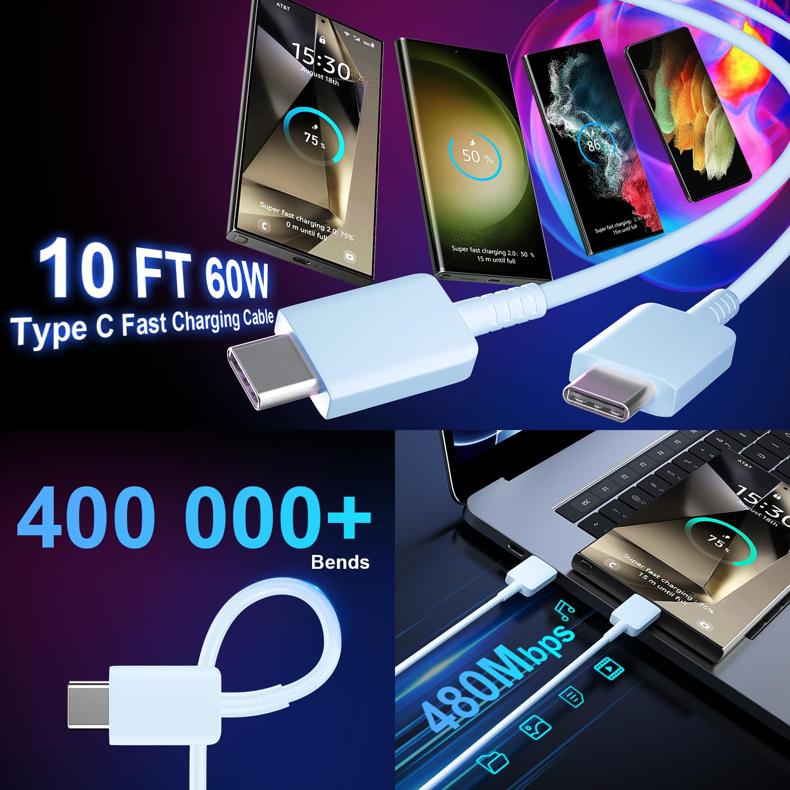 Foto 4 pulgar | Cargador Ubearkk S24 S23 Superrápido Tipo C De 25 W Para Galaxy - Venta Internacional.