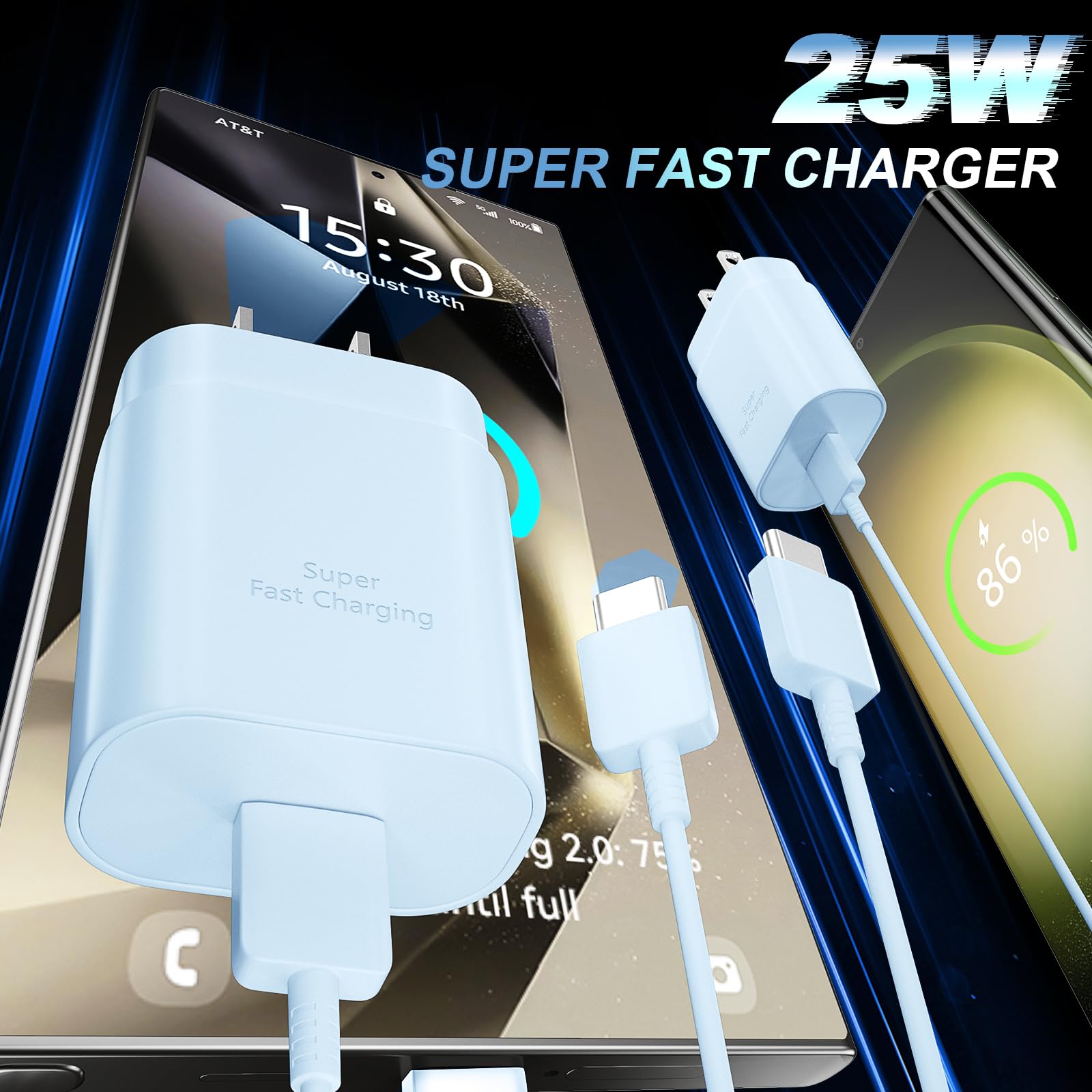 Foto 5 pulgar | Cargador Ubearkk S24 S23 Superrápido Tipo C De 25 W Para Galaxy - Venta Internacional.
