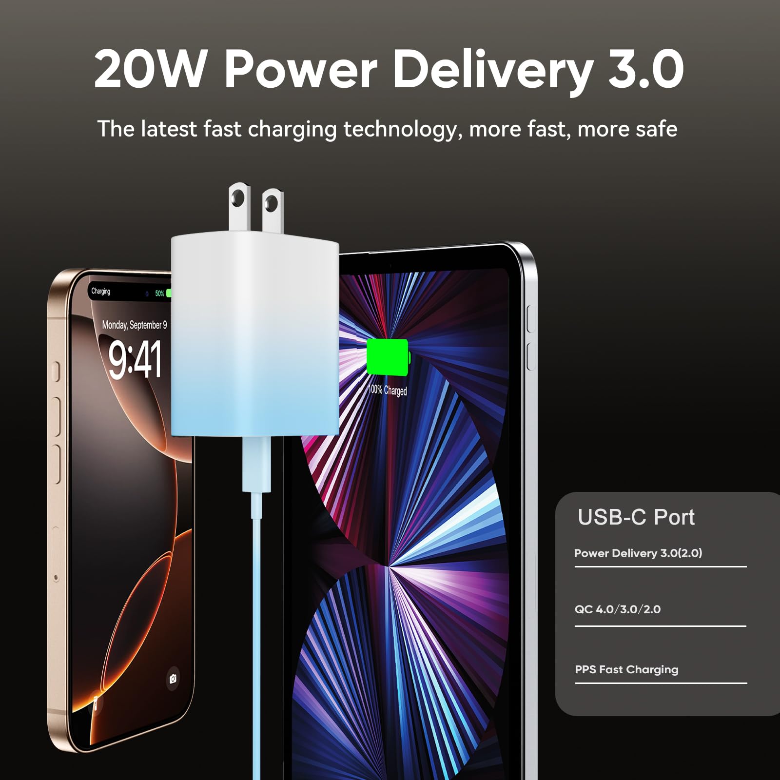 Foto 2 | Cargador Y Cable Usb-c Pd De 20 W Para Iphone 15/16 Pro Max - Venta Internacional.