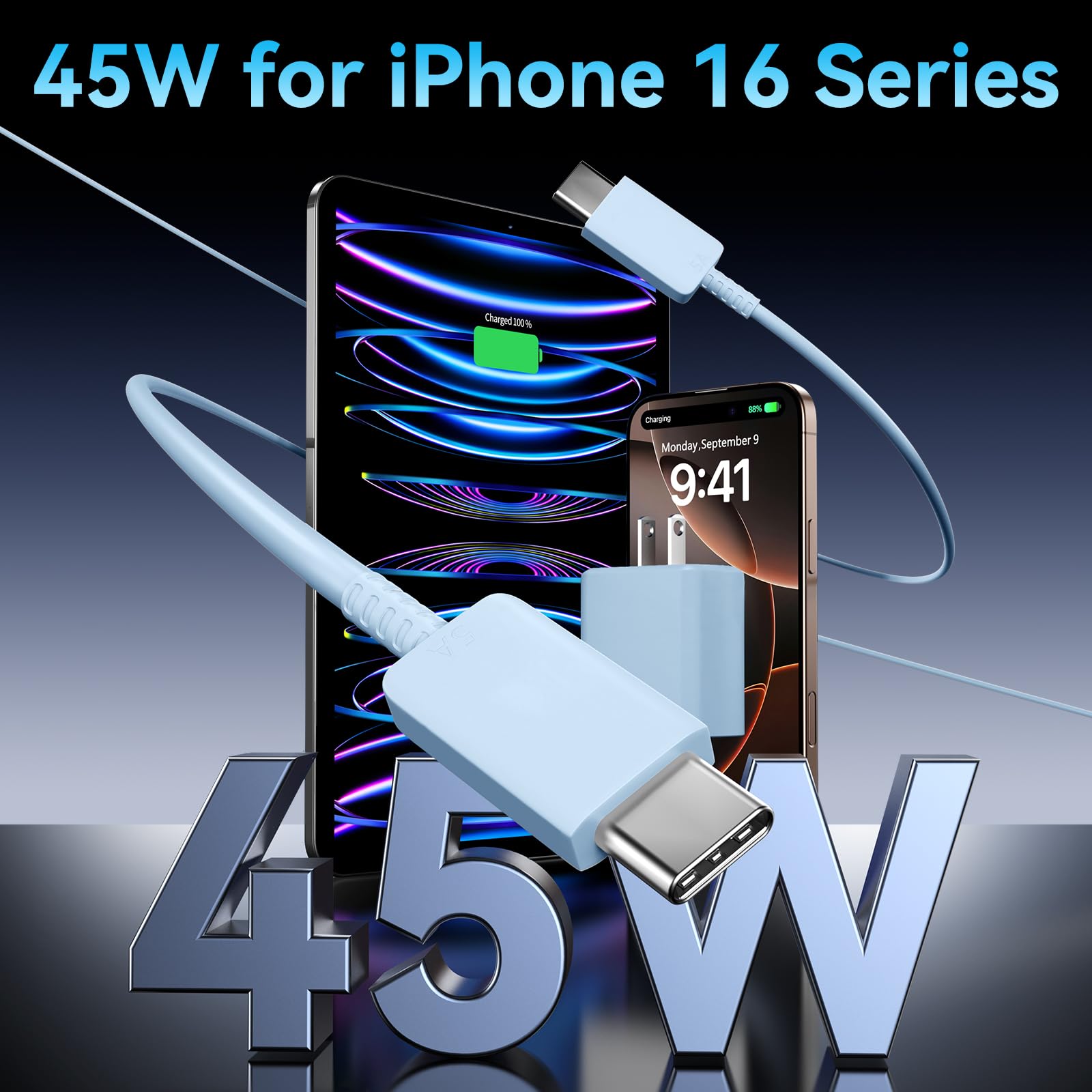 Foto 3 pulgar | Cargador Ubearkk De 45 W De Carga Superrápida Usb-c Para Teléfono 16 - Venta Internacional.