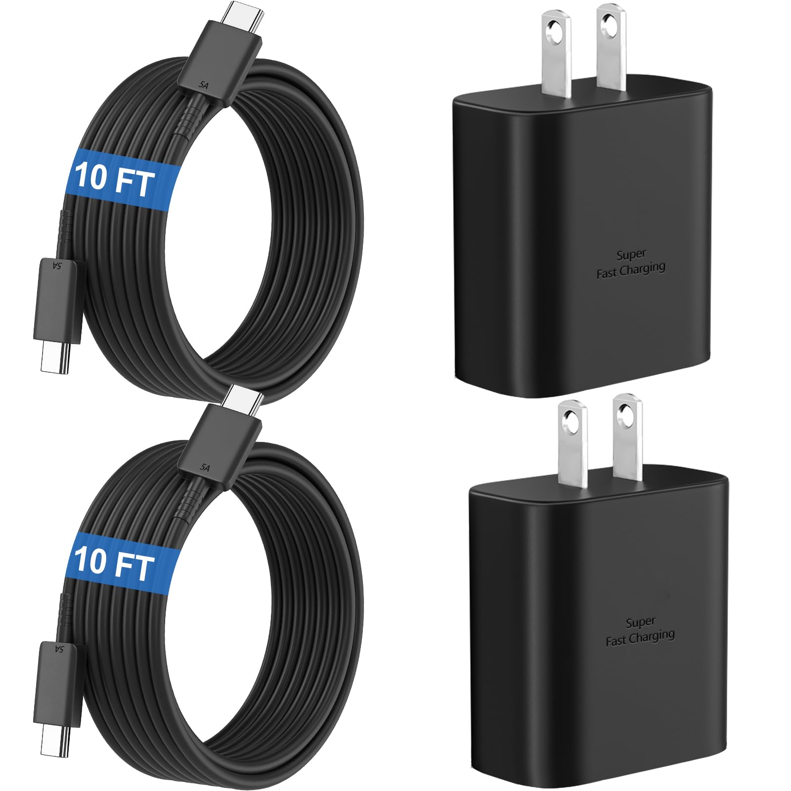 Foto 2 pulgar | Cargador Samsung Super Fast Usb C Tipo C De 45 W, Negro, Con Cable De 3 M - Venta Internacional.