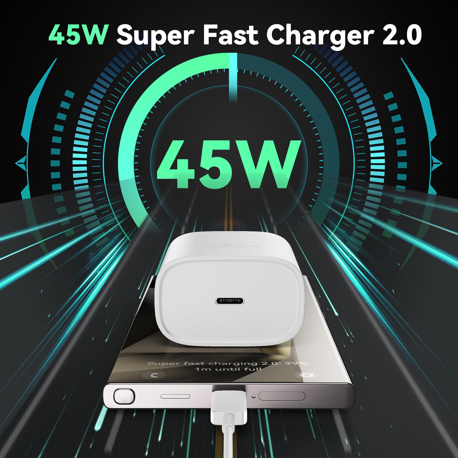 Foto 5 | Cargador Usb Tipo C De 45 W De Carga Superrápida Para Samsung - Venta Internacional.