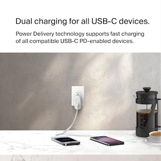 Foto 3 | Cargador De Pared Belkin Boostcharge Dual Usb-c 60 W Pps Paquete De 2 Unidades Blanco - Venta Internacional.
