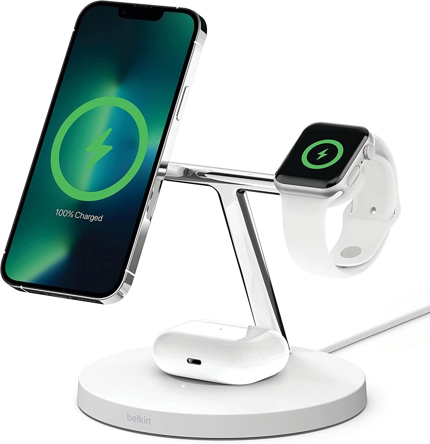 Cargador Belkin Home Large Para Iphone 12 Y Modelos Posteriores  Color Blanco - Venta Internacional.