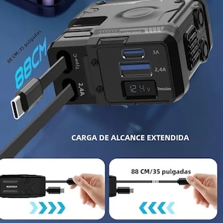 Foto 2 | Cargador De Auto Coche Xtellar 120w Pd 4 En 1 Carga Retráctil