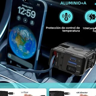 Foto 4 | Cargador De Auto Coche Xtellar 120w Pd 4 En 1 Carga Retráctil
