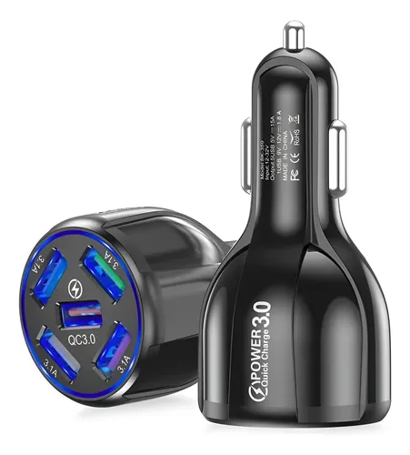 Foto 2 pulgar | Usb Cargador Xtellar Coche Qc 3.0 Carga Rápida Led Azul Adaptador