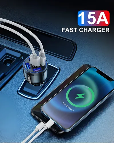 Foto 4 pulgar | Usb Cargador Xtellar Coche Qc 3.0 Carga Rápida Led Azul Adaptador
