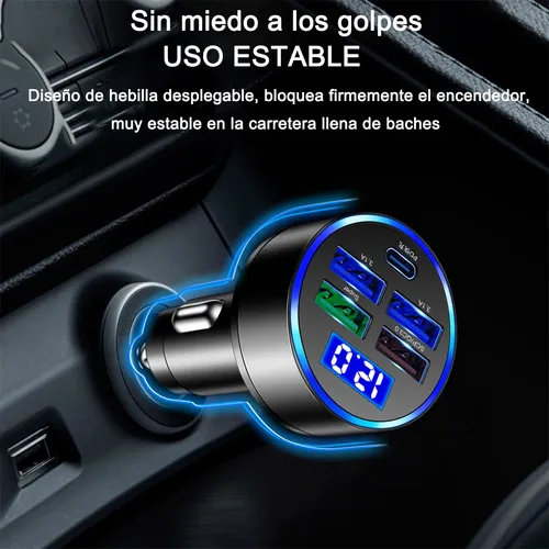 Foto 4 pulgar | Cargador Xtellar Para Auto 150w Tipo C Carga Rapida Pd|qc 3.0|5usb
