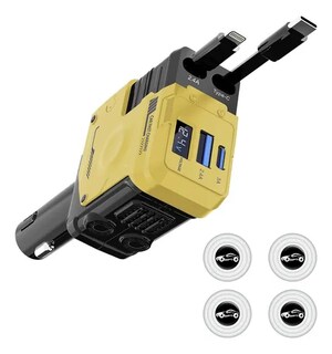 Foto 1 | Cargador De Auto Coche Xtellar 120w Pd 4 En 1 Carga Retráctil