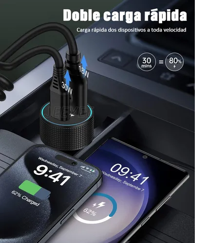 Foto 5 pulgar | Cargador Para Carro Cargador Xtellar Carro Auto 48w Rápida Cargador De Coche Vehículo Tipo C