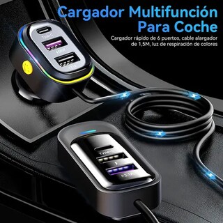 Foto 2 | Cargador para Auto 4 Puertos USB-A y 2 Puertos USB-C Xtellar Turbo 65 W