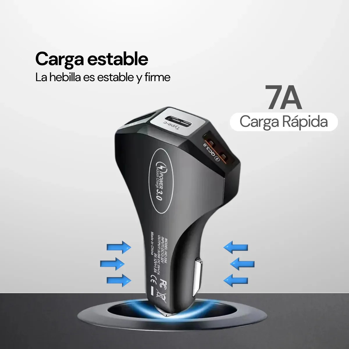 Foto 5 pulgar | Cargador para Auto con Carga Rápida USB y Tipo C – Ideal para iPhone, Samsung y Otros