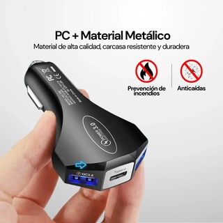 Foto 5 | Cargador para Auto con Carga Rápida USB y Tipo C – Ideal para iPhone, Samsung y Otros