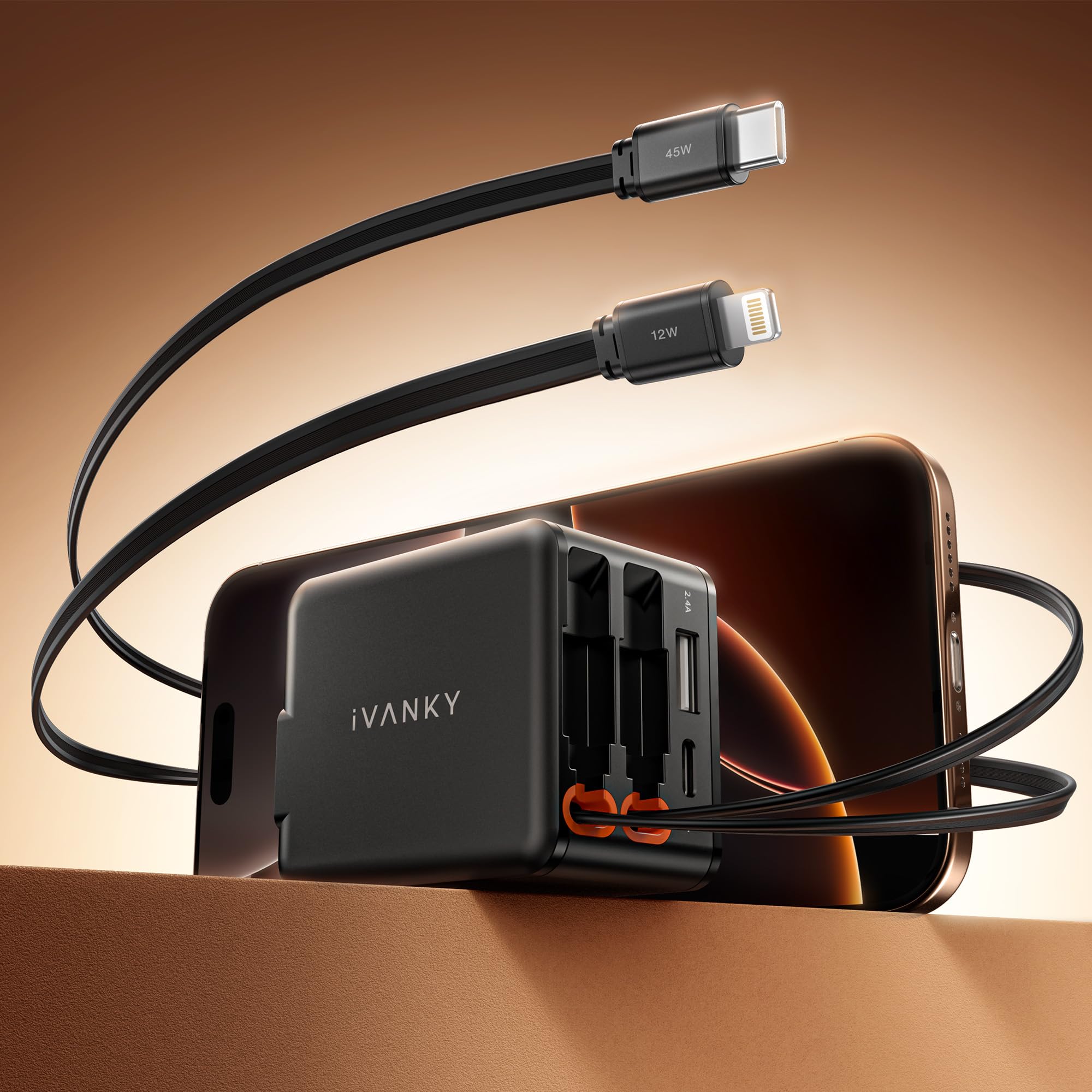 Foto 1 | Cargador Ivanky 4 En 1 Retráctil Gan 45w Más Pequeño Para Iphone - Venta Internacional.