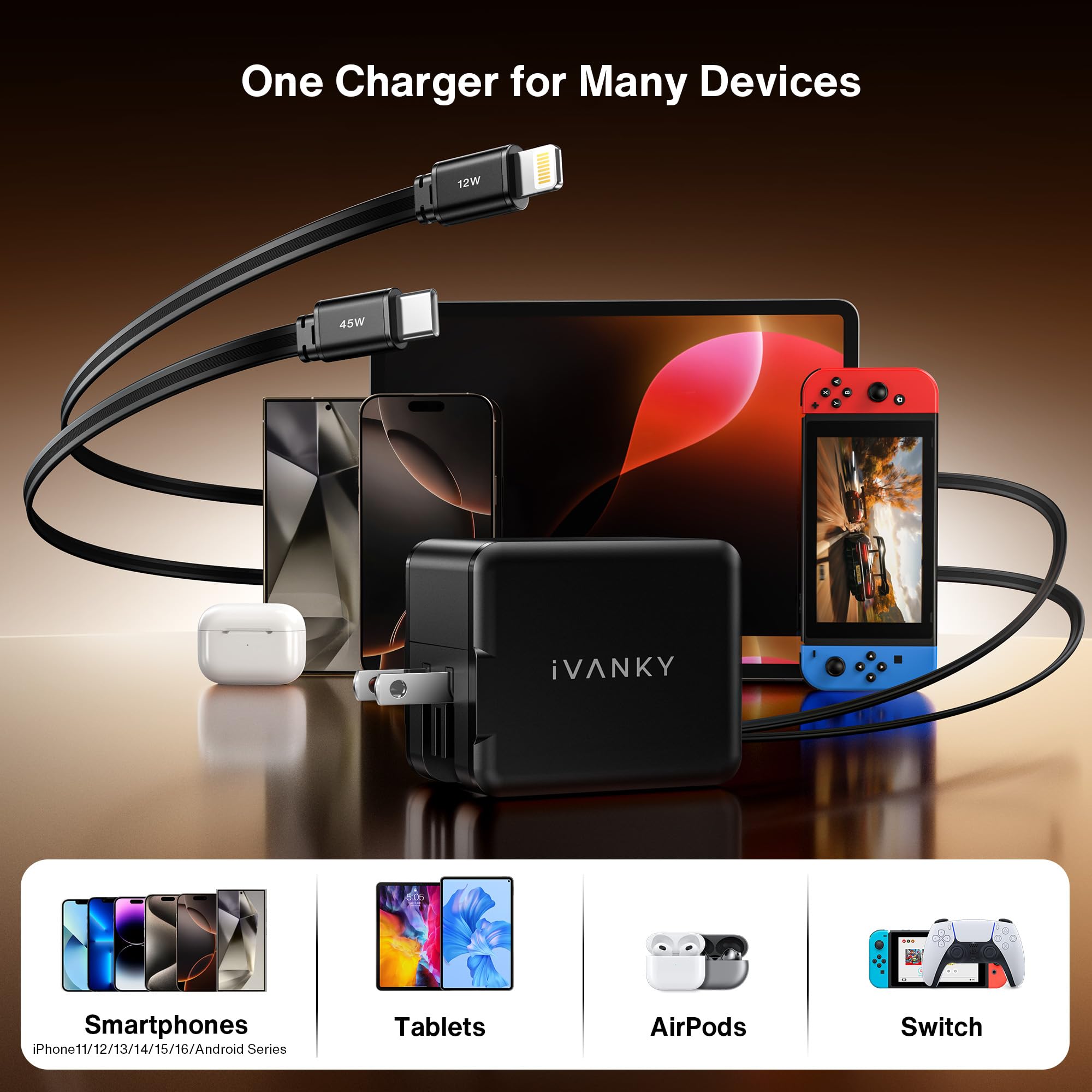 Foto 8 pulgar | Cargador Ivanky 4 En 1 Retráctil Gan 45w Más Pequeño Para Iphone - Venta Internacional.