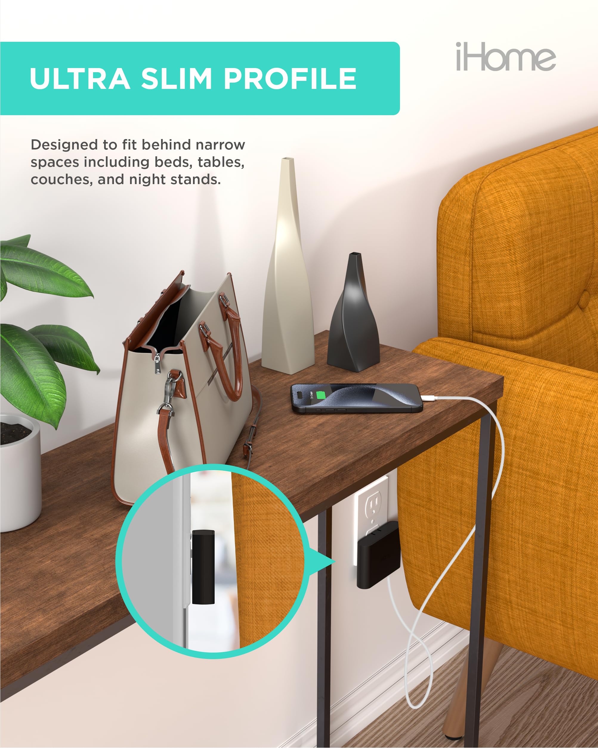 Foto 5 pulgar | Cargador De Pared Usb Ihome Slim Ac Pro Multipuerto De 4 Puertos - Venta Internacional.