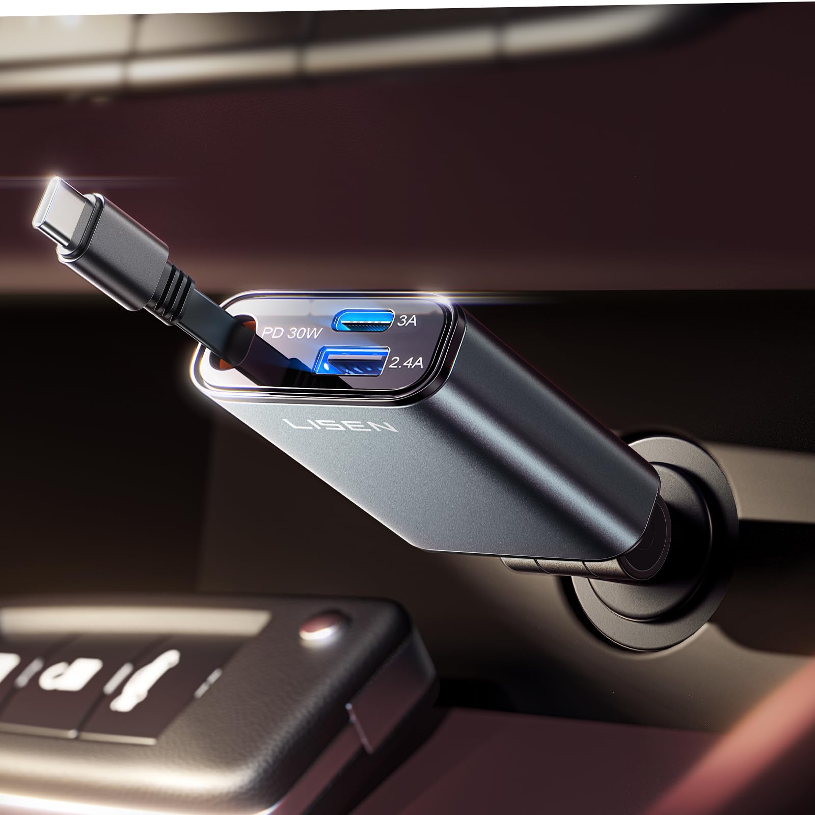 Foto 2 pulgar | Cargador De Coche Lisen Usb C De Carga Rápida De 57 W Para Iphone 16/15 - Venta Internacional.