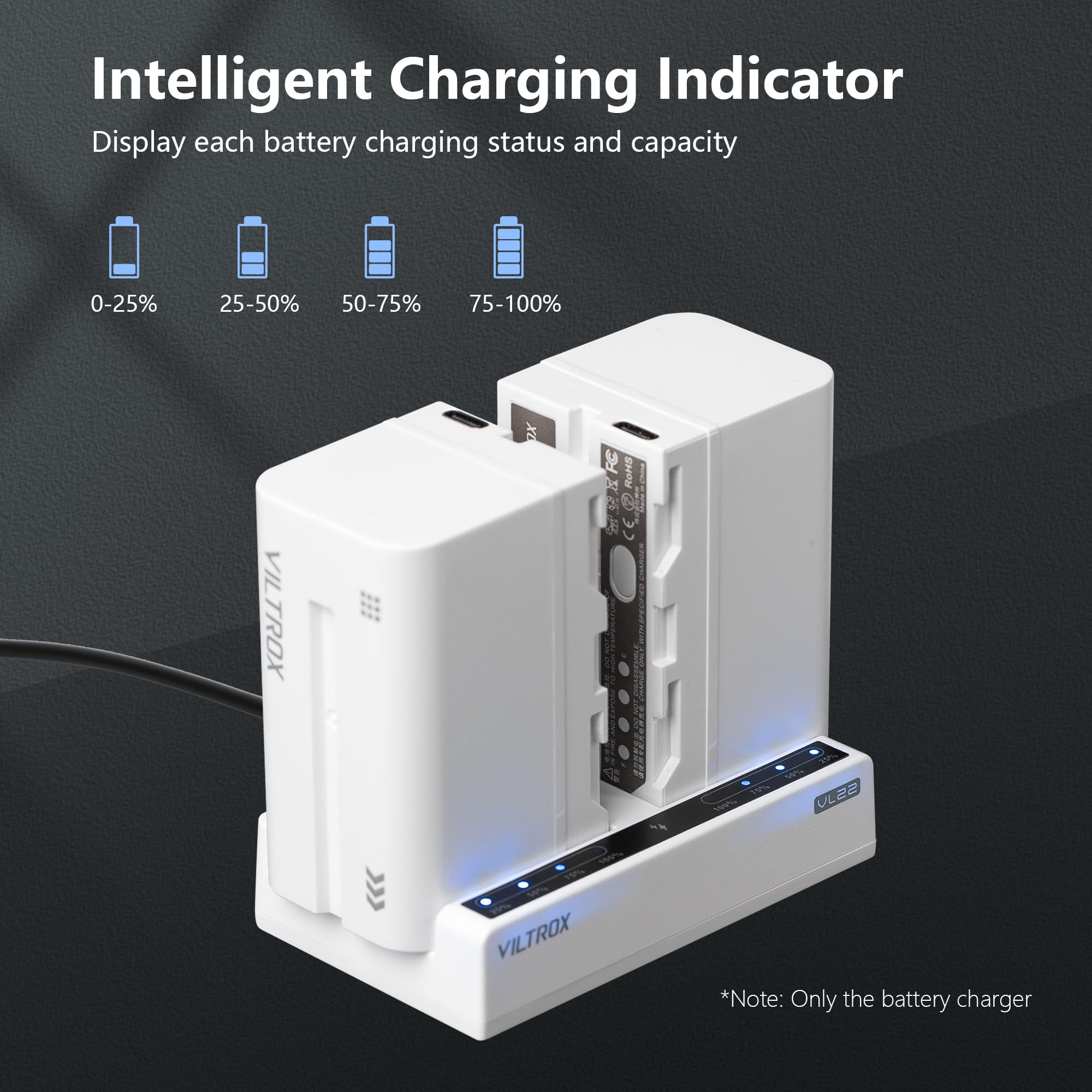 Foto 4 | Cargador De Batería Viltrox Dual Smart Usb 36 W Pd Usb-c De 2 Canales Sony - Venta Internacional.