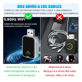 Foto 2 | Carplay Adaptador Inalámbrico Wireless Para Phone Y Android Belug Negro