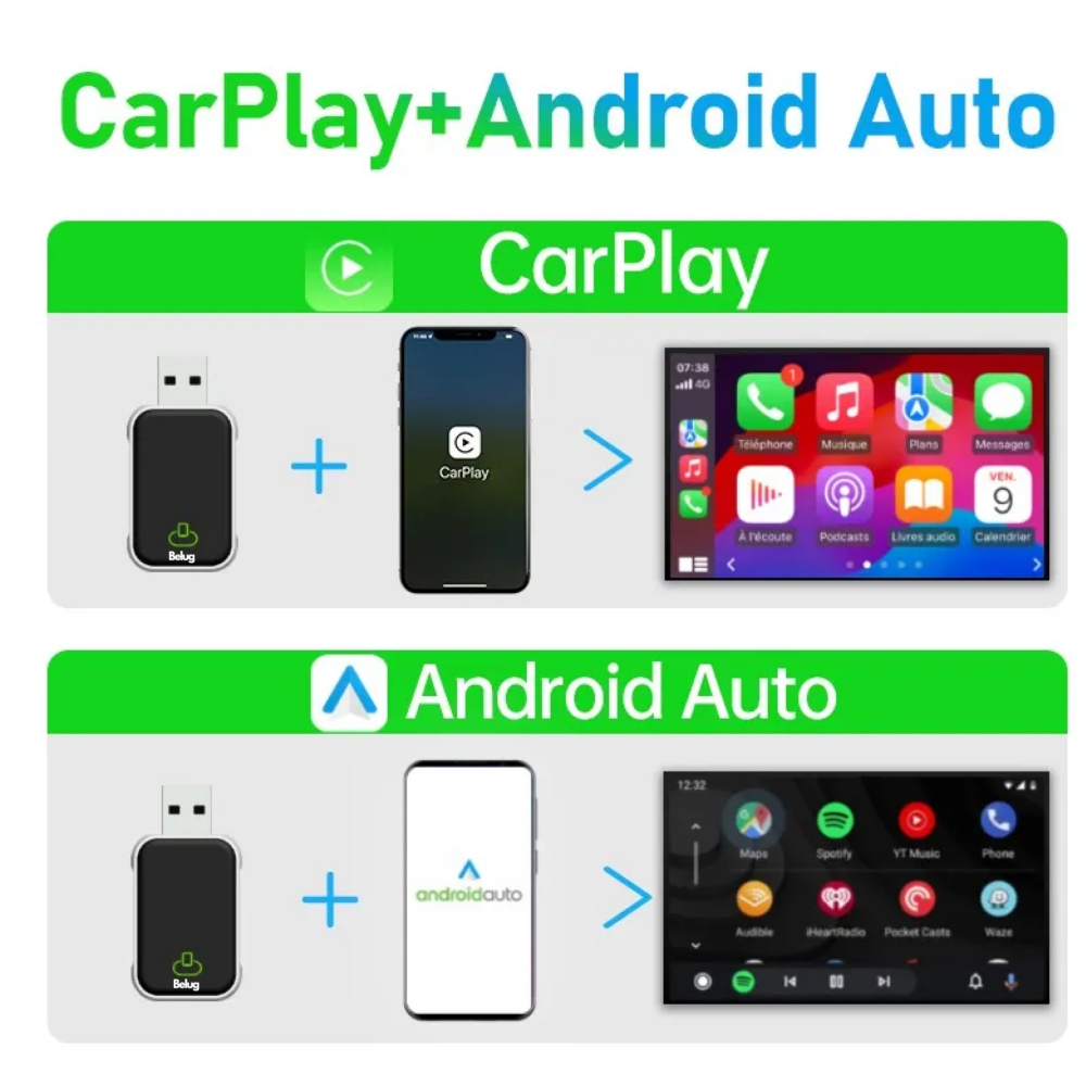 Foto 4 pulgar | Carplay Adaptador Inalámbrico Wireless Para Phone Y Android Belug  Negro