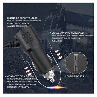 Foto 4 | 3 En 1 Adaptador Múltiples Puertos Usb Cargador De Coche Belug Negro