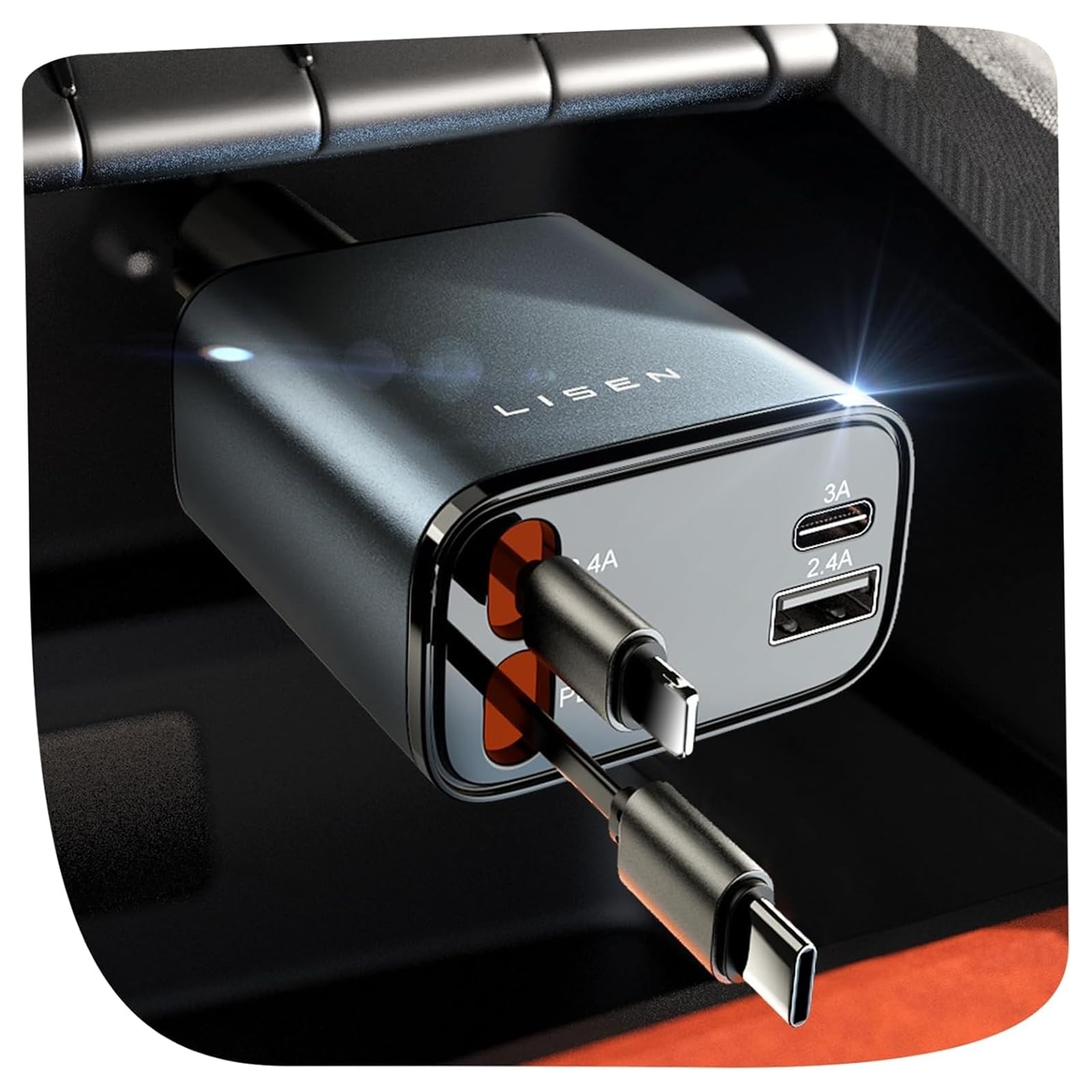 Foto 2 pulgar | Cargador De Coche Lisen Retráctil 69w Usb-c Para Iphone 16 - Venta Internacional.