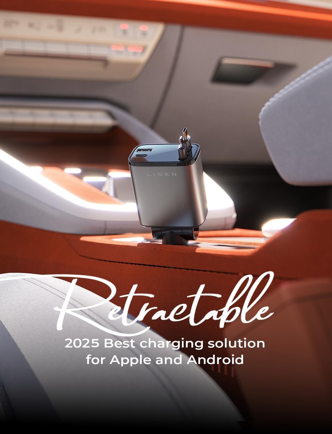 Foto 4 pulgar | Cargador De Coche Lisen Retráctil 69w Usb-c Para Iphone 16 - Venta Internacional.