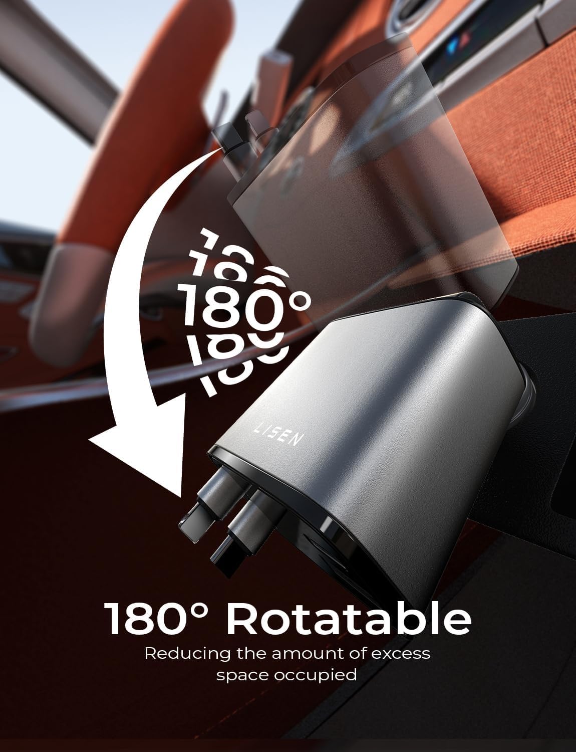 Foto 6 | Cargador De Coche Lisen Retráctil 69w Usb-c Para Iphone 16 - Venta Internacional.