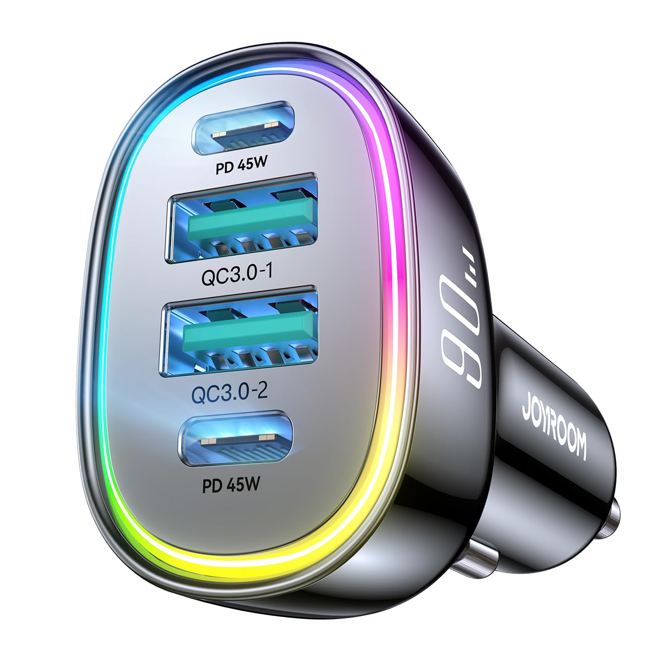 Foto 2 pulgar | Cargador De Coche Joyroom Usb C 90w 4 Puertos Para Iphone 16 Samsung S25 - Venta Internacional.