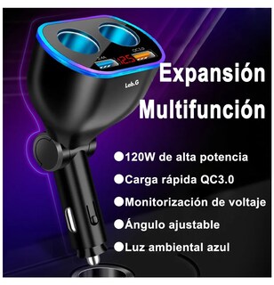 Foto 2 | Cargador De Auto Usb Para Celulares Con 2 Puertos Rápidos