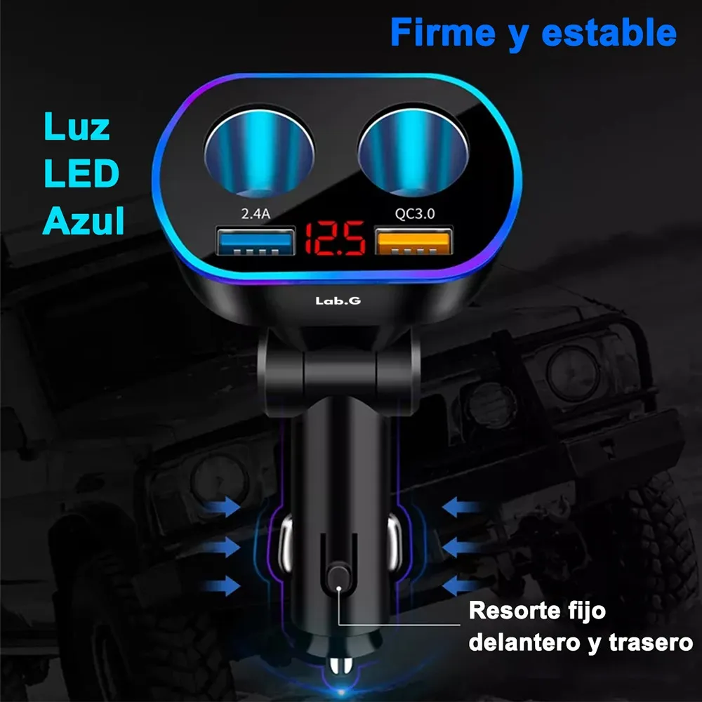 Foto 5 pulgar | Cargador De Auto Usb Para Celulares Con 2 Puertos Rápidos