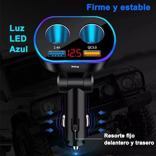 Foto 5 | Cargador De Auto Usb Para Celulares Con 2 Puertos Rápidos