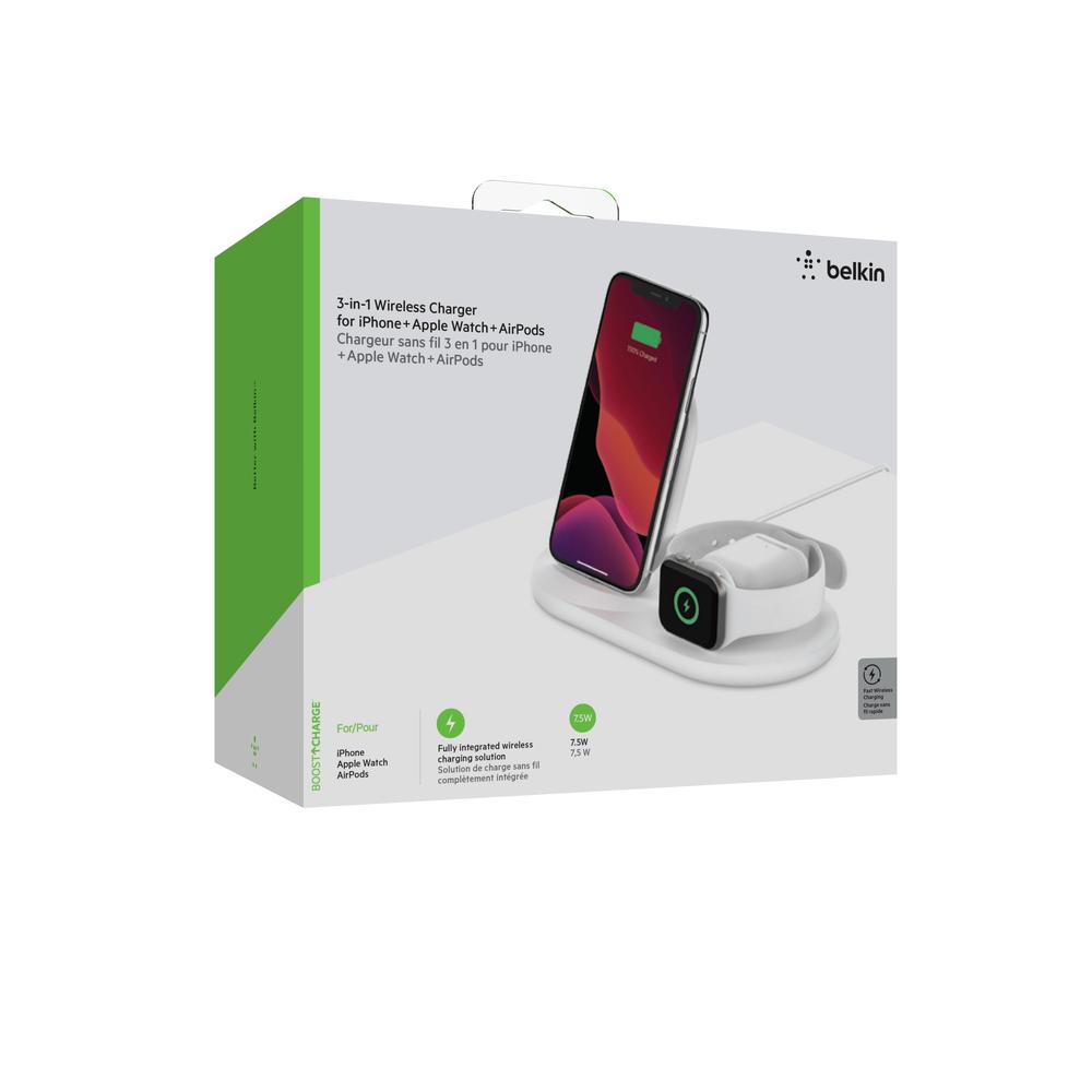 Foto 5 pulgar | Base De Carga 3 En 1 Wireless Boost Charge Blanco - Belkin